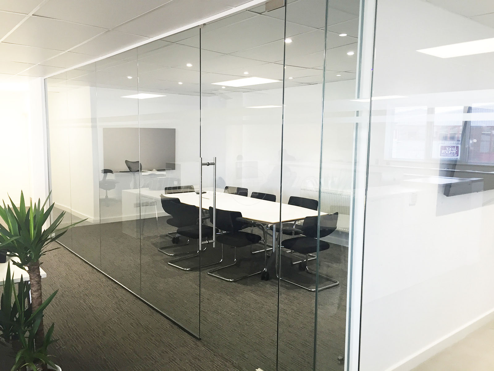 Glass Partitioning At Mj Property Investments Uk Ltd London Frameless Glass Office Partitions